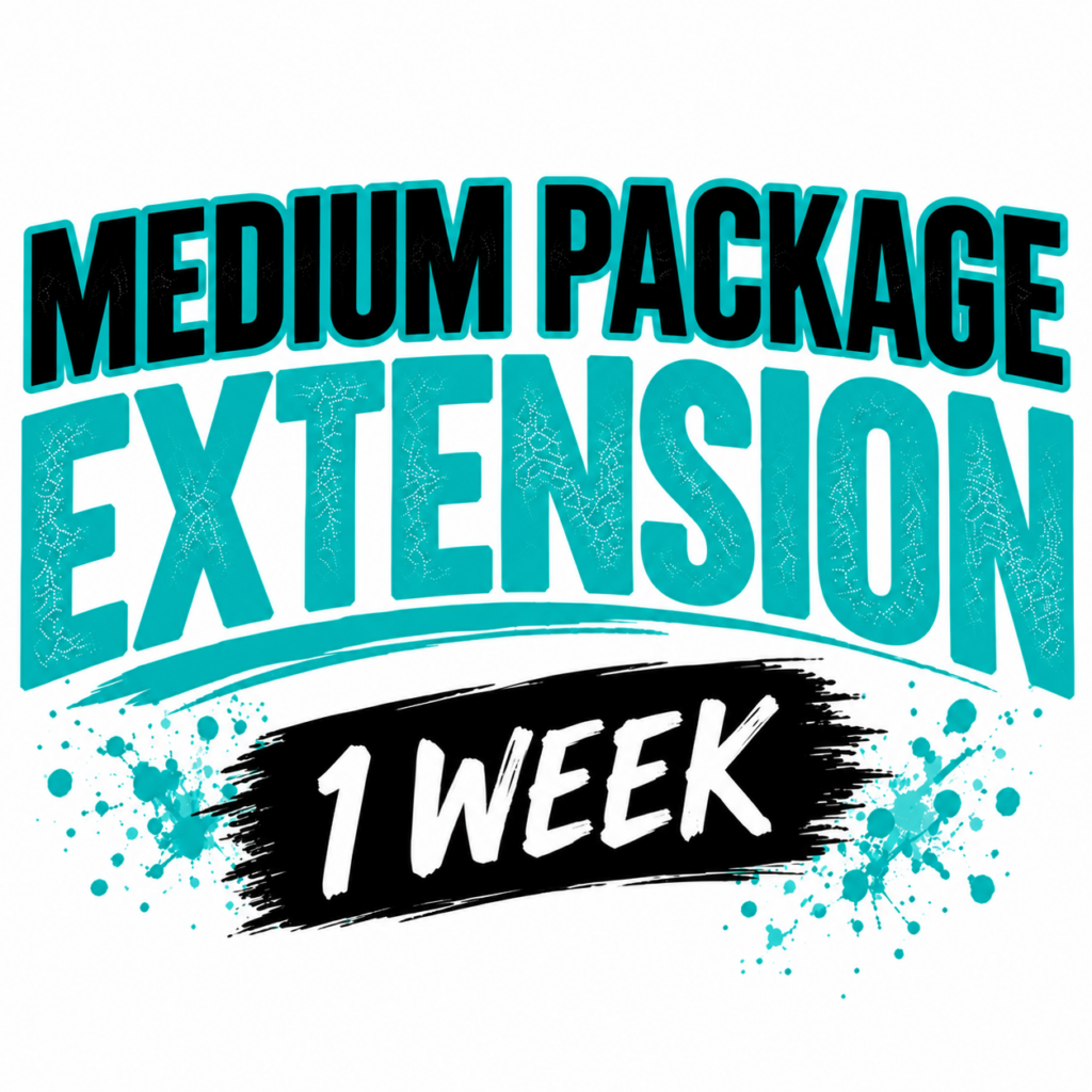 Medium Package extension promotion highlighting an additional week for 30 totes and 2 tote taxis.